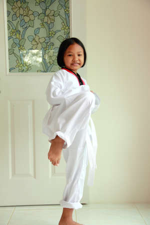 Little girl practice karate ,Taekwondo の写真素材