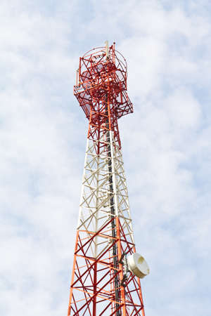 Tower for communications with telecommunications antennasの写真素材