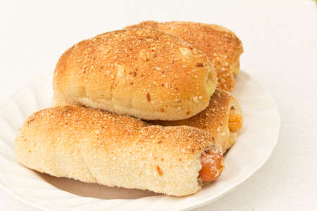 hot dog bread isolate on white backgroundの写真素材