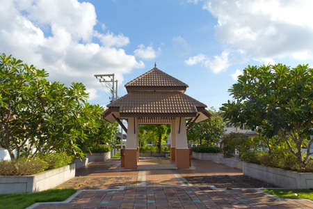 Modern style pavilion in the park.の写真素材