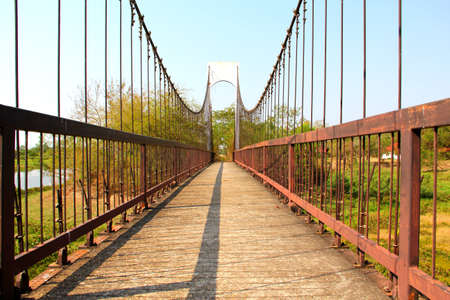 Bridge to the jungle,Thailandの写真素材