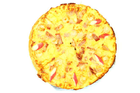 pizza on white backgroundの写真素材