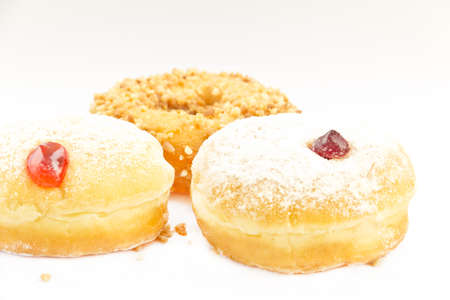 Colorful donut isolated on white backgroundの写真素材