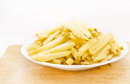 potato  on plate white background 