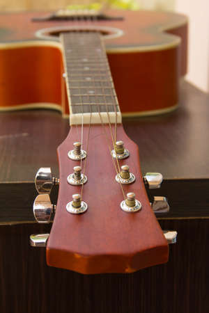 Close up of a guitarist playing a guitarの写真素材