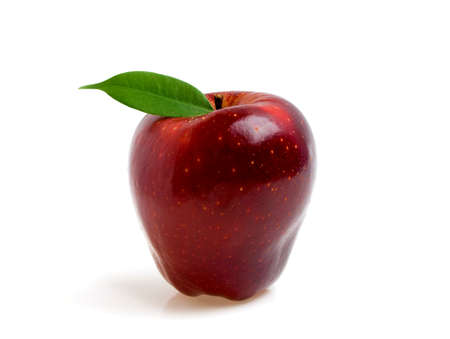 Red apple on white backgroundの写真素材