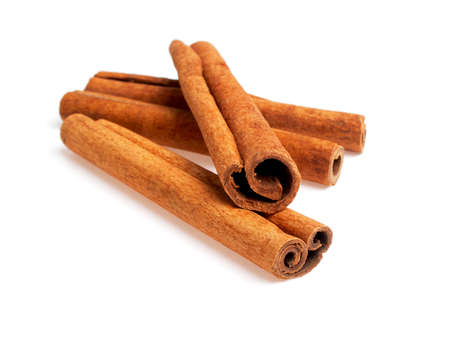 Cinnamon isolated on white backgroundの写真素材