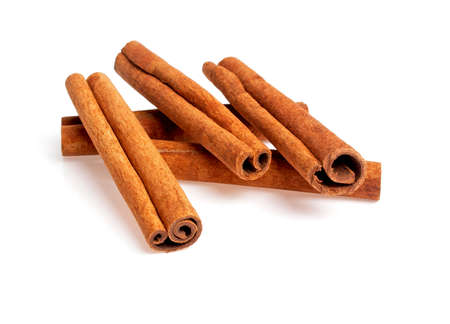 Cinnamon isolated on white backgroundの写真素材