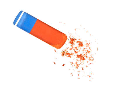 Eraser on a white backgroundの写真素材