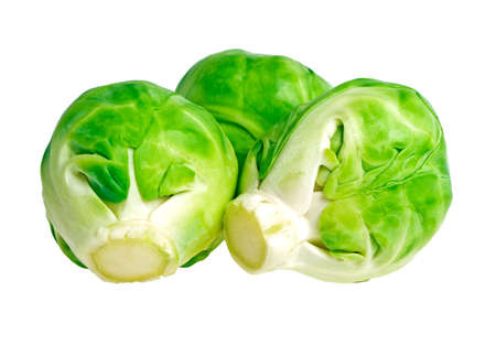 Brussels sprouts on white backgroundの写真素材