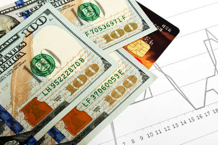 Business concept - credit card and money