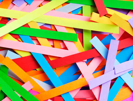 Paper strips in rainbow colors, can use as backgroundの写真素材