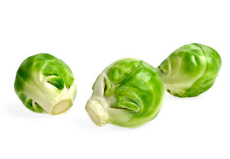 Brussels sprouts on white backgroundの写真素材
