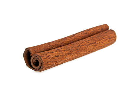 Cinnamon stick on a white backgroundの写真素材