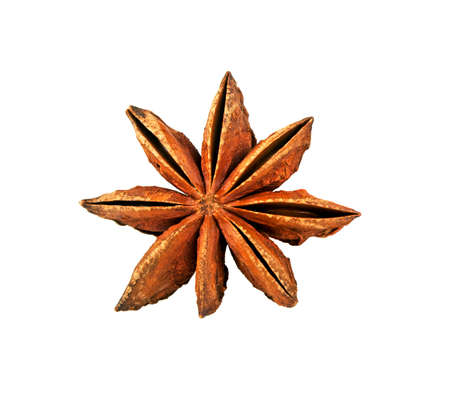 Star anise isolated on white backgroundの写真素材