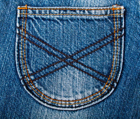 Close-up blue denim with pocketの写真素材