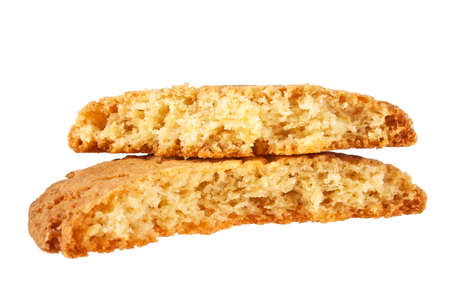 Broken cookies isolated on white backgroundの写真素材