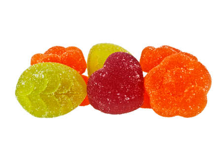 Colorful marmalade on a white backgroundの写真素材