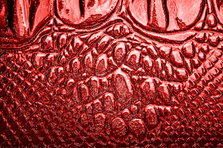 Abstract red crocodile leather, can use as background