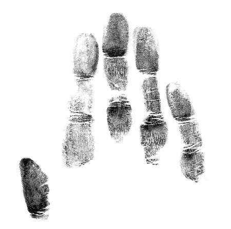 Handprint on a white backgroundの写真素材