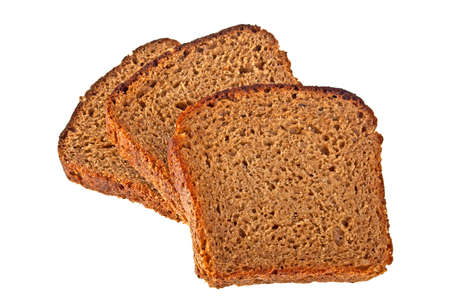 Sliced of rye bread, isolated on white background