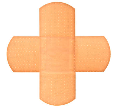 Adhesive plaster isolated on white backgroundの写真素材