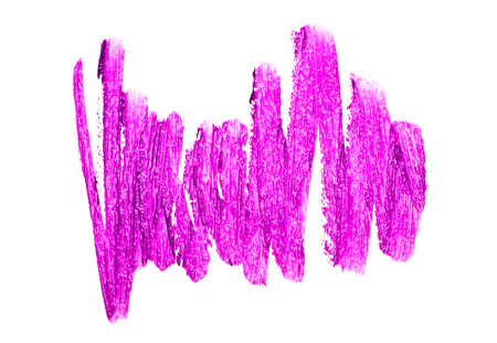 Red color lipstick stroke on white backgroundの写真素材