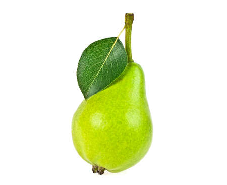 Green pear isolated on a white backgroundの写真素材