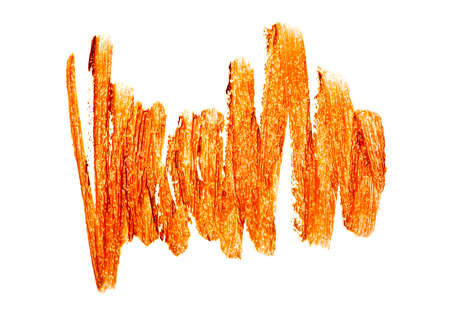 Brown color lipstick stroke on white backgroundの写真素材