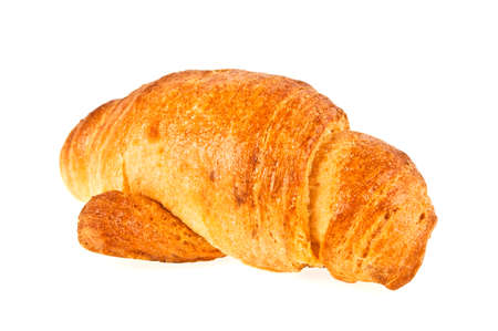 Freshly croissant isolated on white backgroundの写真素材