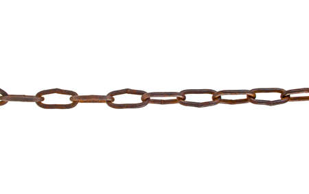 Old rusty chain isolated on a white background