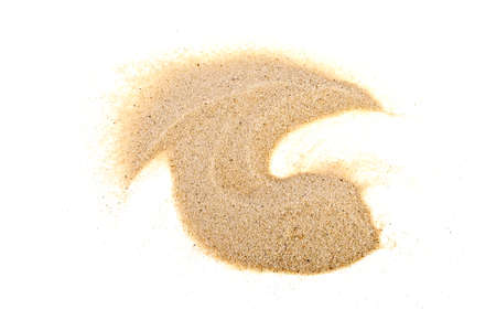 Pile of sand isolated on a white backgroundの写真素材