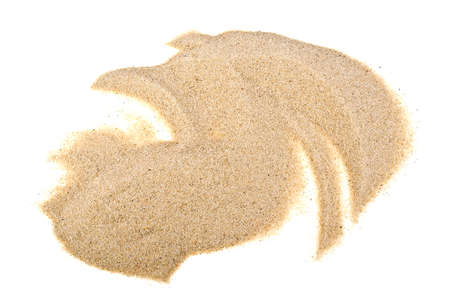 Pile of sand isolated on a white backgroundの写真素材