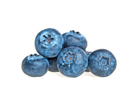 Tasty blueberries isolated on white backgroundの写真素材