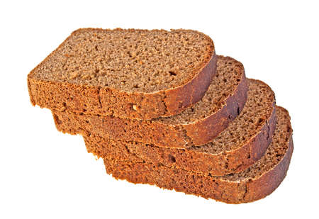 Tasty sliced rye bread isolated on white backgroundの写真素材