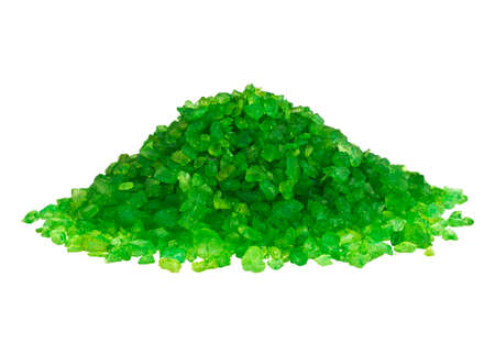 Aroma spa salt isolated on a white background, green sea saltの写真素材
