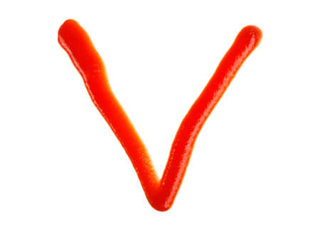 Tomato ketchup isolated on a white backgroundの写真素材