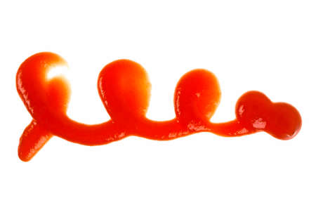 Tomato ketchup isolated on a white backgroundの写真素材