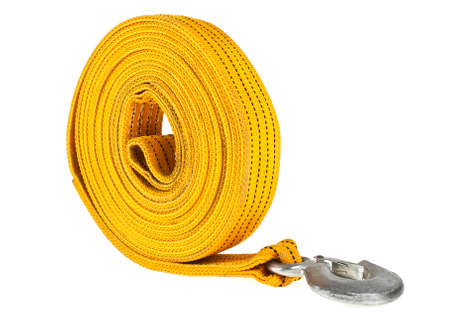 Car towing rope on a white background