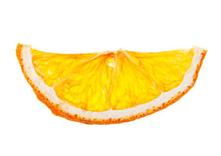 Dried slice of orange over white backgroundの写真素材