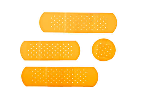 Set of adhesive plasters isolated on white backgroundの写真素材