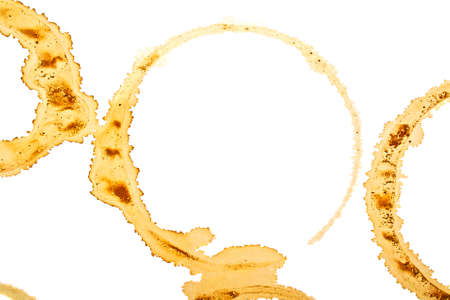 Coffee cup rings isolated on a white backgroundの写真素材