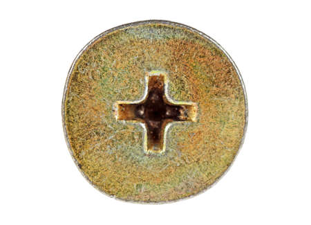 Screw head isolated on white backgroundの写真素材