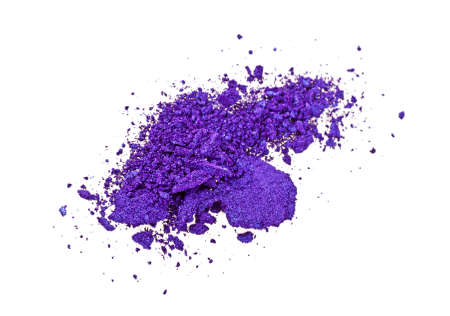 Violet eye shadow crushed cosmetic isolated on white backgroundの写真素材