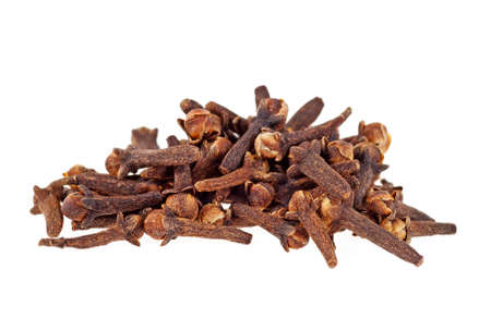 Dry cloves on white backgroundの写真素材