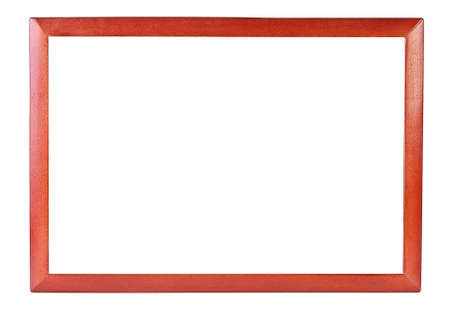 Classic wooden frame isolated on white backgroundの写真素材