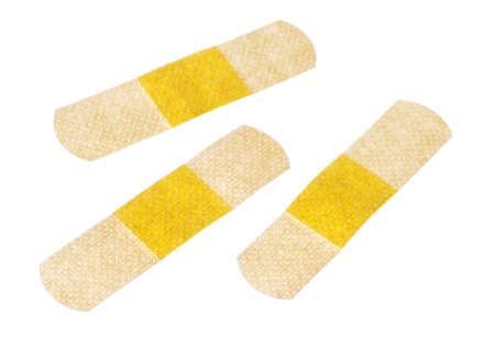 Medical adhesive plasters on white backgroundの写真素材