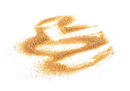 Brown sugar isolated on white backgroundの写真素材