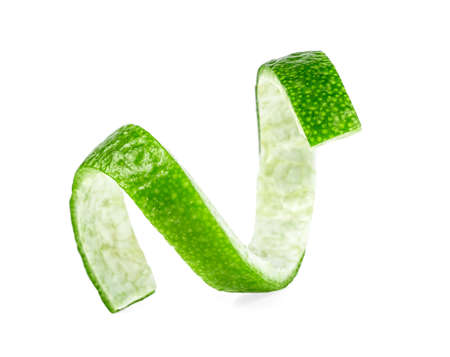 Green lemon twist on a white background