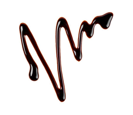 Abstract pattern made of chocolate isolated on white backgroundの写真素材